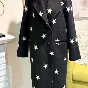 Avec Les Filles Black and White Star Coat